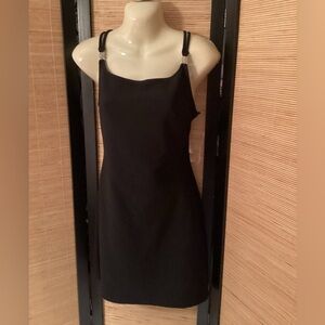 Vintage XOXO Elegant Black Double-Strap Dress S NWT Y2K LBD rhinestones